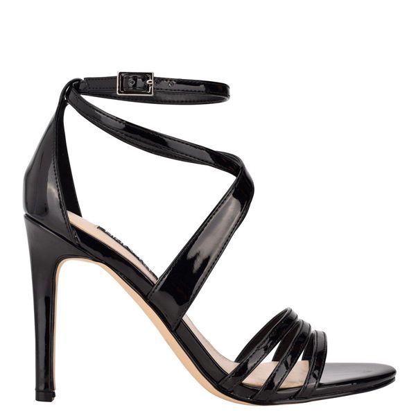 Nine West Ilov Strappy Dress Black Heeled Sandals | South Africa 34P67-3F05